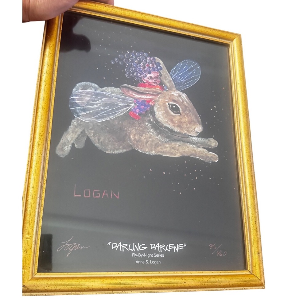 Anne S Logan Darling Darlene Fly-By-Night Series Signed Print 86/460 Framed 2005